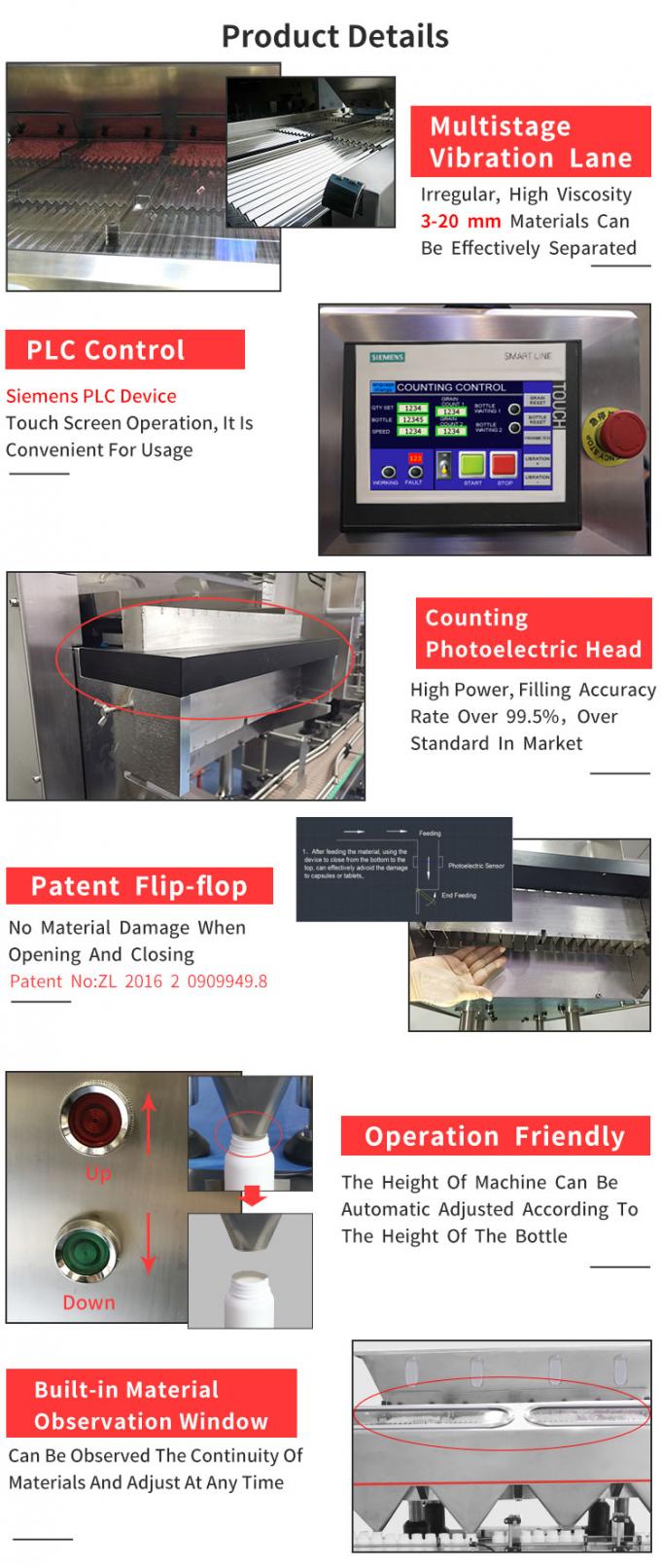 High Precision Electronic Counting Machine Stainless Steel Pill Bottle Filling Machine 3