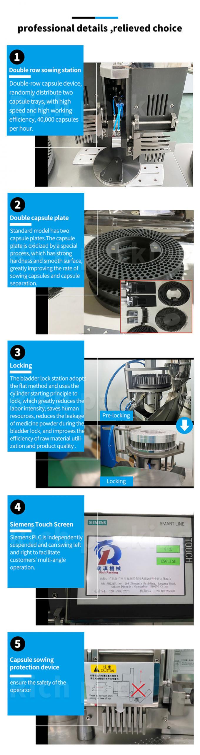Semi Auto Capsule Filling Machine With Double Loader 30000 PCS/H 1