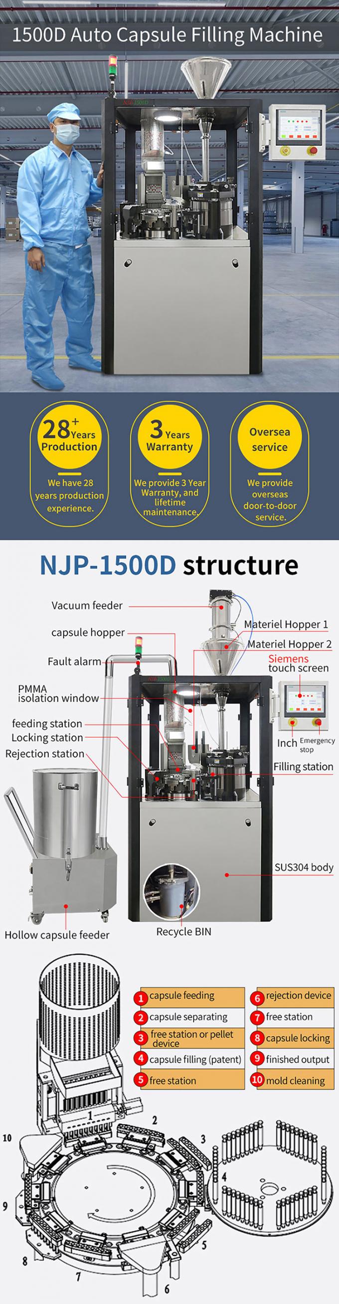 NJP Hard Capsule Pellet Powder Filling Machine Automatic Pharmaceutical 0