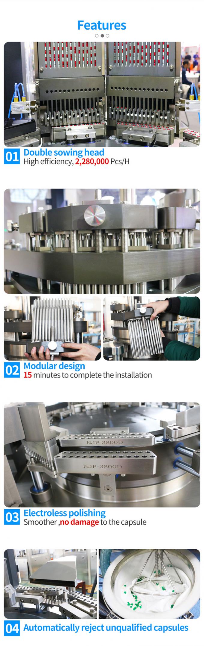 Auto Capsule Filler Machine Njp-3800D High Speed 000-5# Hard Gel Capsule 2