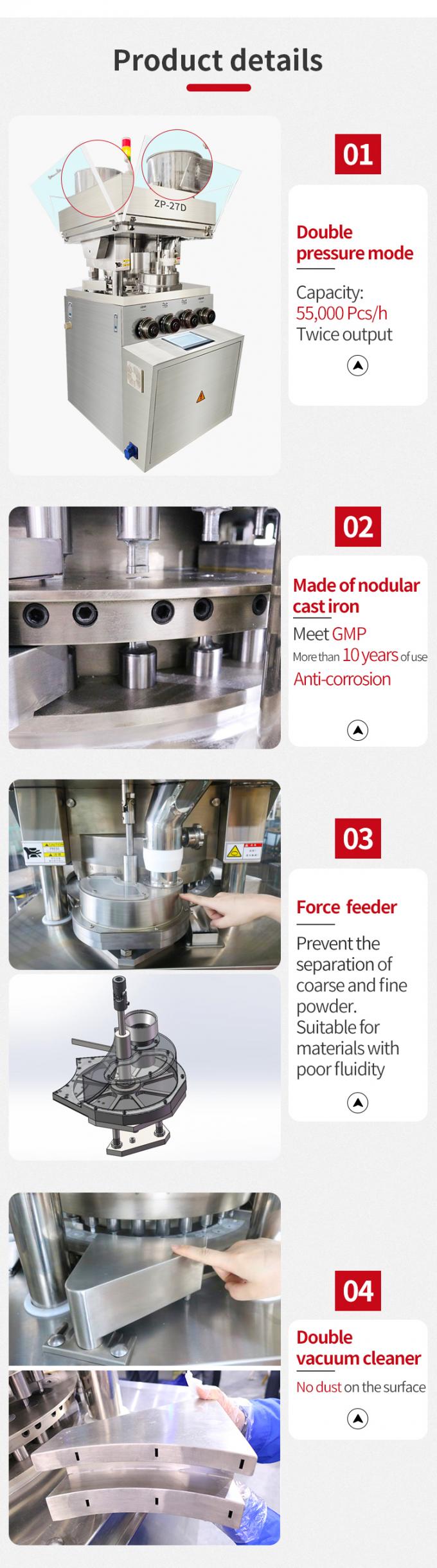 Pill Tablet Press Machine High Speed Pharmaceutical Pills Maker Powder 55000 PCS/H 1