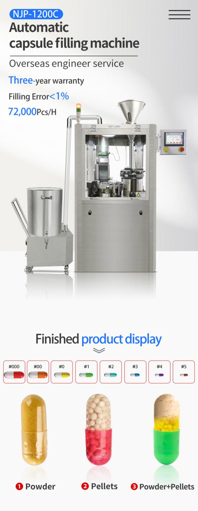 Automatic Powder Pill Gel Capsule Filling Machine , Medicine Capsule Making Machine 0