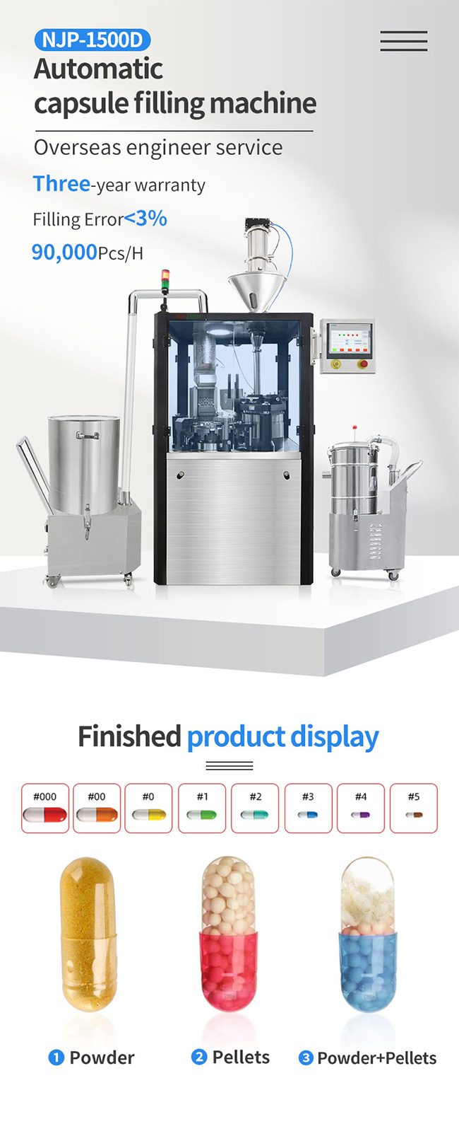 Capsule Filling Machine High Speed Automatic Pharmaceutical NJP 90000 Pcs/H 0