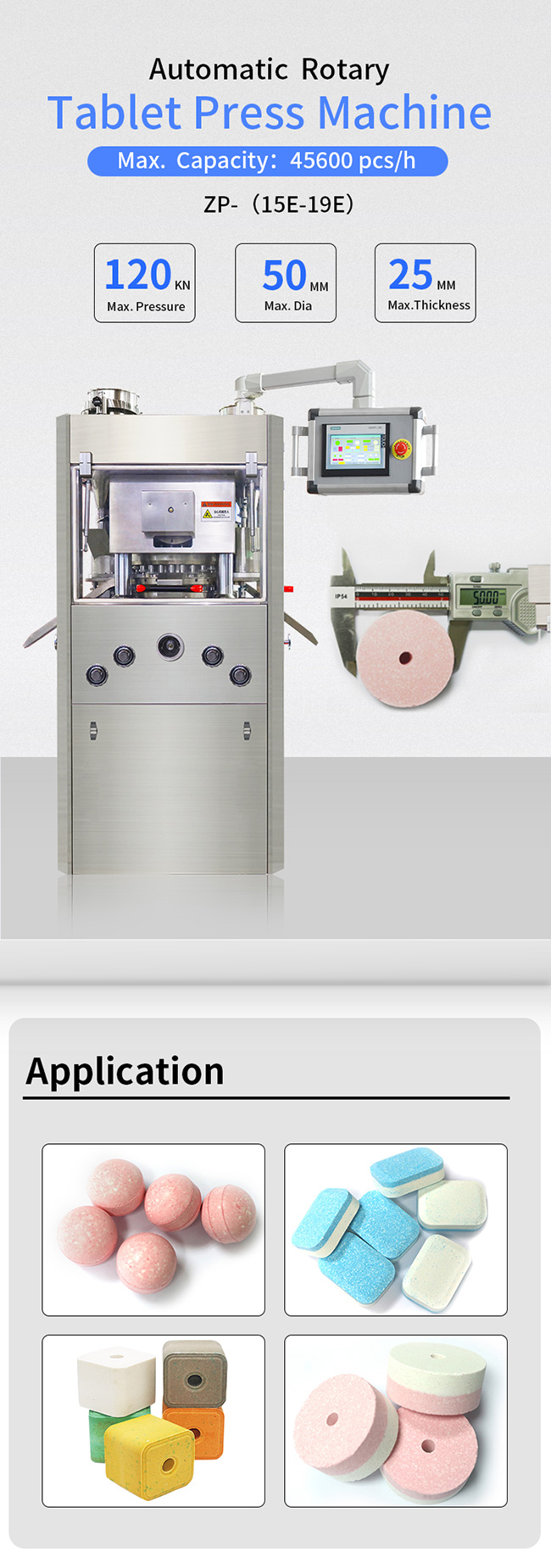 Rotary Tablet Press Machine For Large Diameter Dishwashing Dishwasher Tablet 0