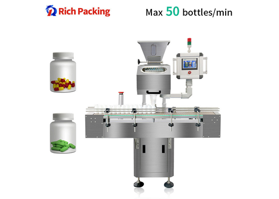 Max 50 Bottles / Min Automatic Capsule Counting Machine With 0.6 Kw Power Consumption