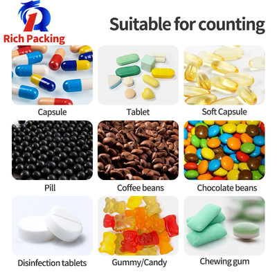 PLC Touch Control 8 Channel Automatic Counting Machine Bottling Gummy Bear Candy Tablet Capsule