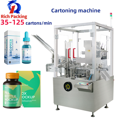 Condom Bottle Bag Cartoning Box Packing Machinery Automatic Vertical Cartoning Machine