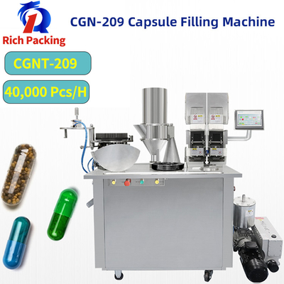 Máquina de enchimento de cápsulas medicinais semiautomática de carga dupla