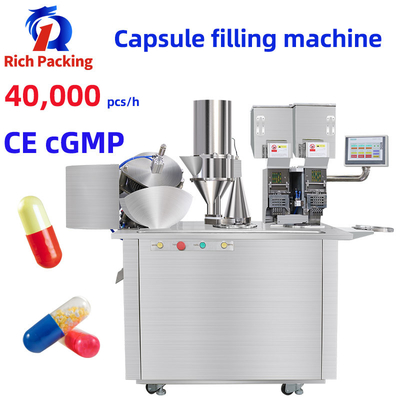 Máquina de enchimento de cápsulas duras de gelatina de carregamento duplo tipo dosador farmacêutico