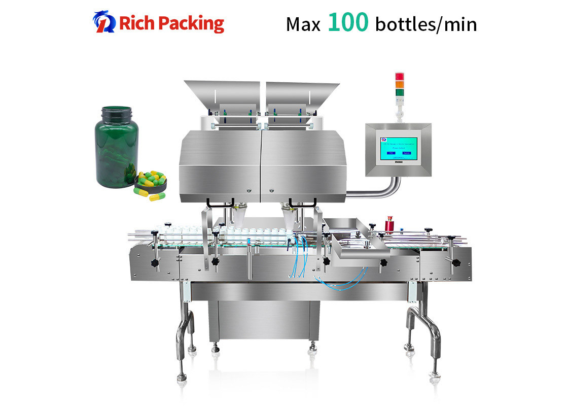 55-100 Bottles / Min Automatic Counting Bottling Machine Filling Tablet Capsule
