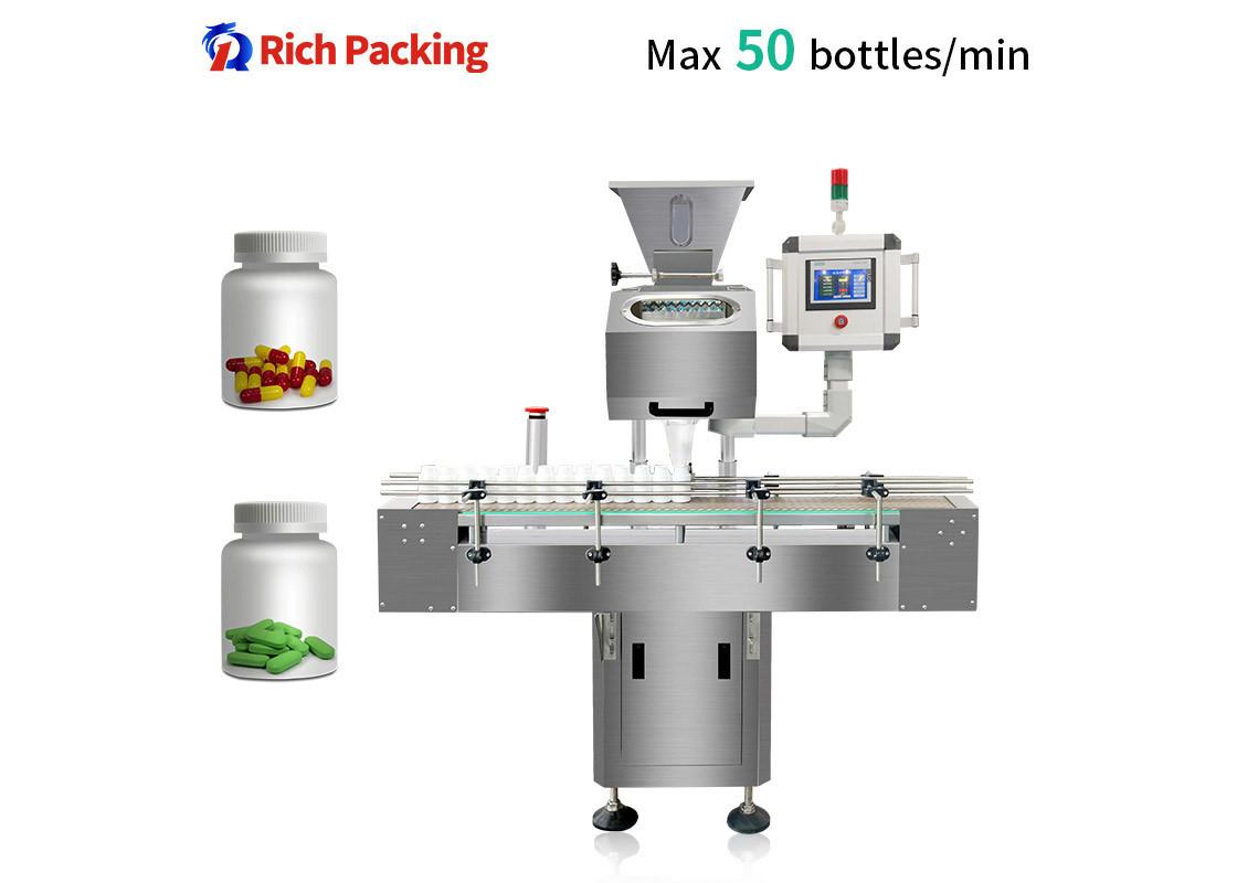 Max 50 Bottles / Min Automatic Capsule Counting Machine With 0.6 Kw Power Consumption