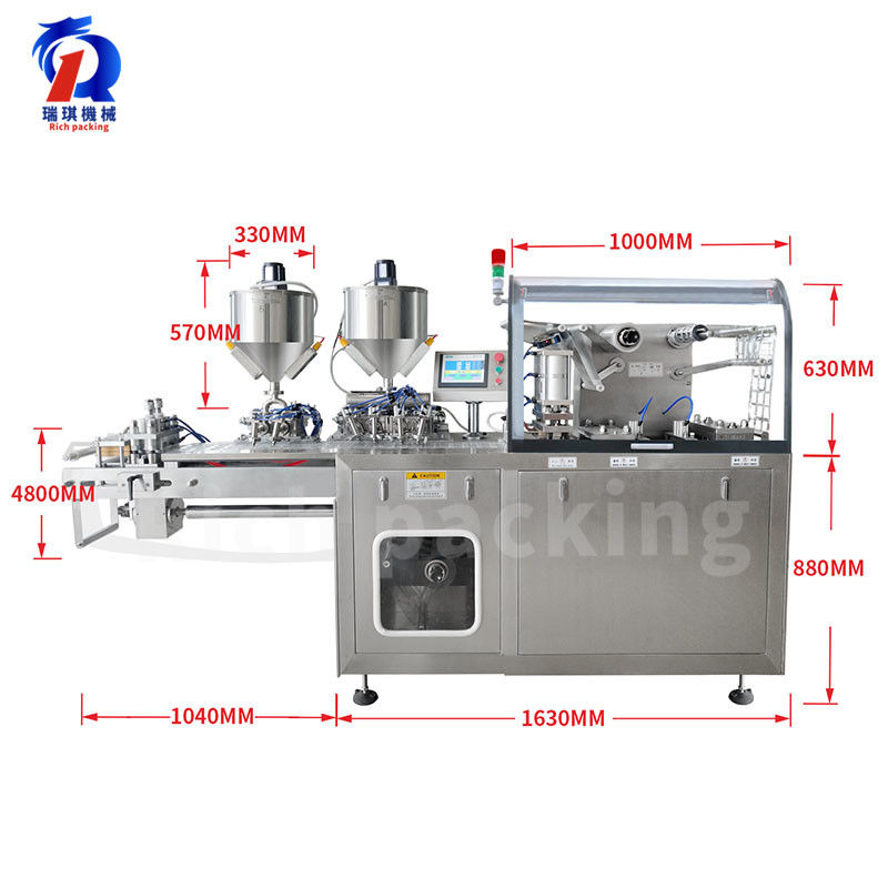 Dpp 160L Liquid Pack Blister Packaging Machine , Liquid Filling And Sealing Packing Machine