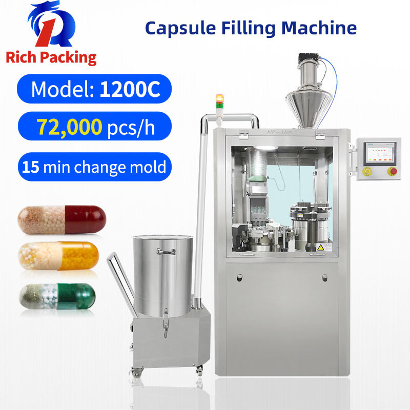 NJP-1200C High Filling Accuracy Automatic Capsule Filling Machine Good Capsule Filler Machinery