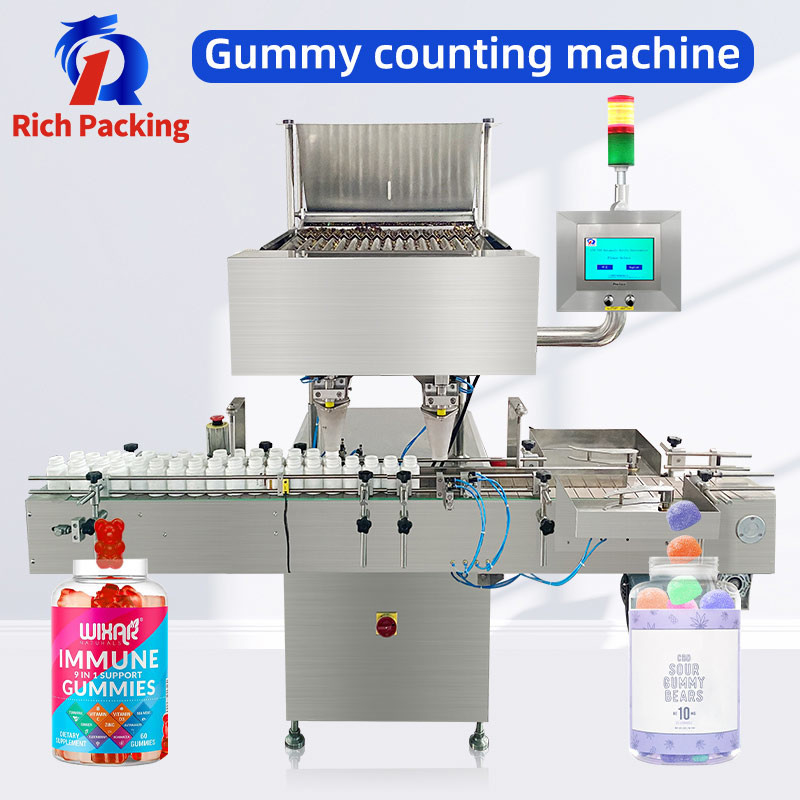 Vitamin Gummy Bear Soft Candy Tablet Bottle Counting Machine Fully Automatic