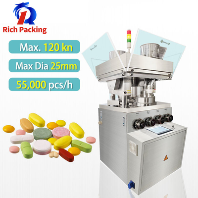 Mesin Press Tablet Pill Bubuk Pembuat Pil Farmasi Berkecepatan Tinggi 55000 PCS / H