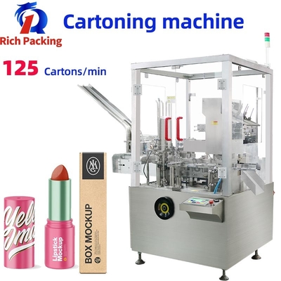 120L automatische doosverpakkingsmachine voor lippenstift cosmetische verticale kartonneermachine